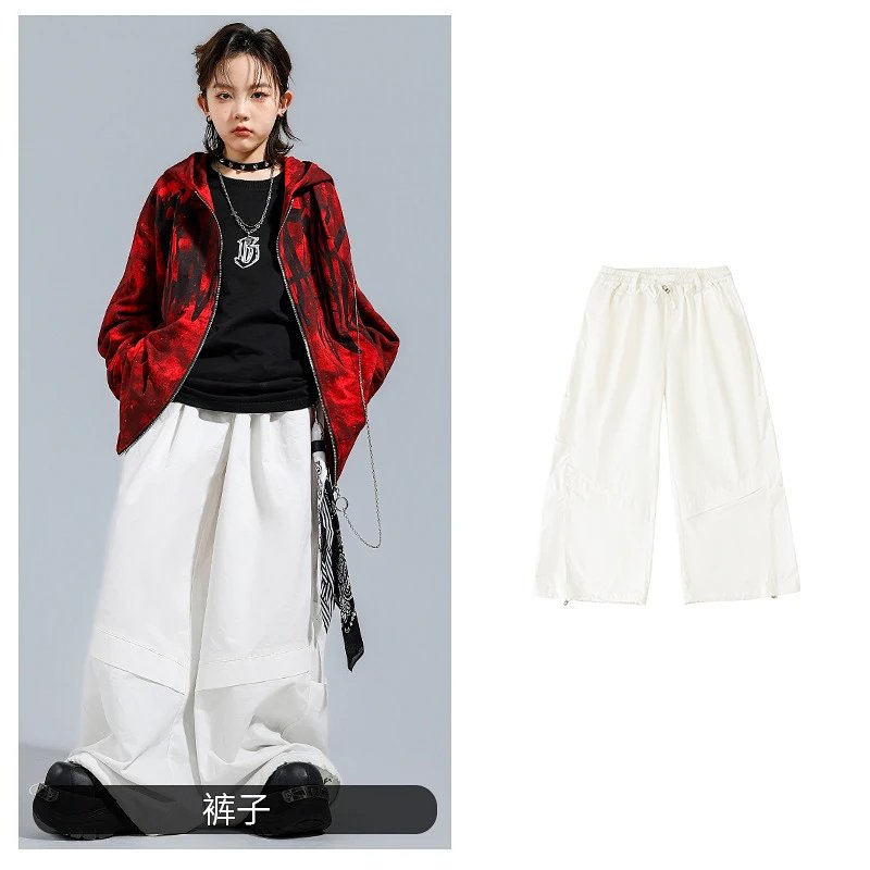 Wide-Leg Cargo Pants White