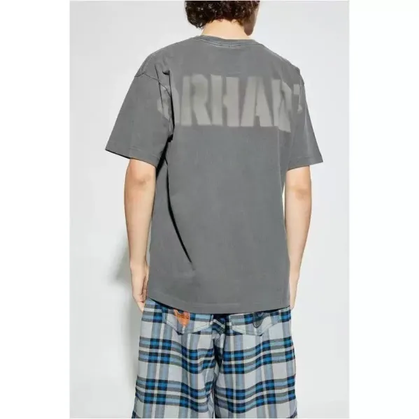 Carhartt Work In Progress Logo Print Oversized T-Shirt Army Green - 3