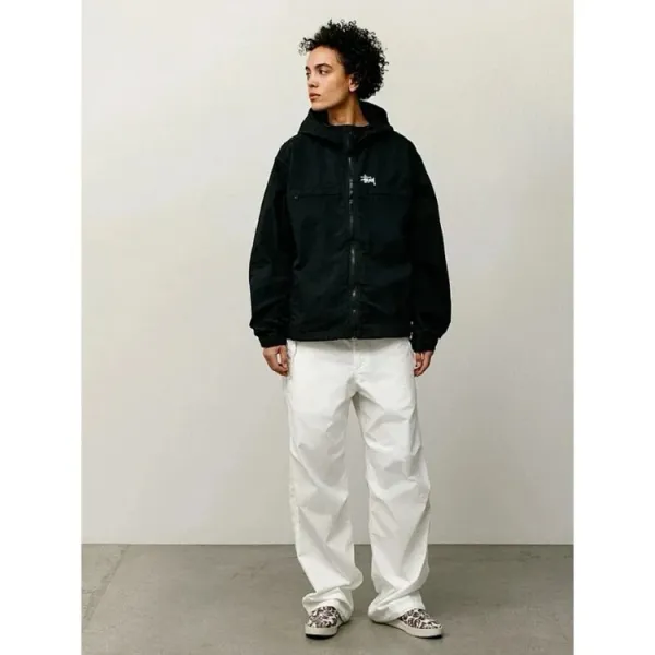 Stussy Leopard Print Hooded Windbreaker Jacket Outerwear - 14
