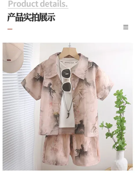 Design Tropical Print Short-Sleeve Shirt and Shorts Set Multicolor Casual Set Sets - 5