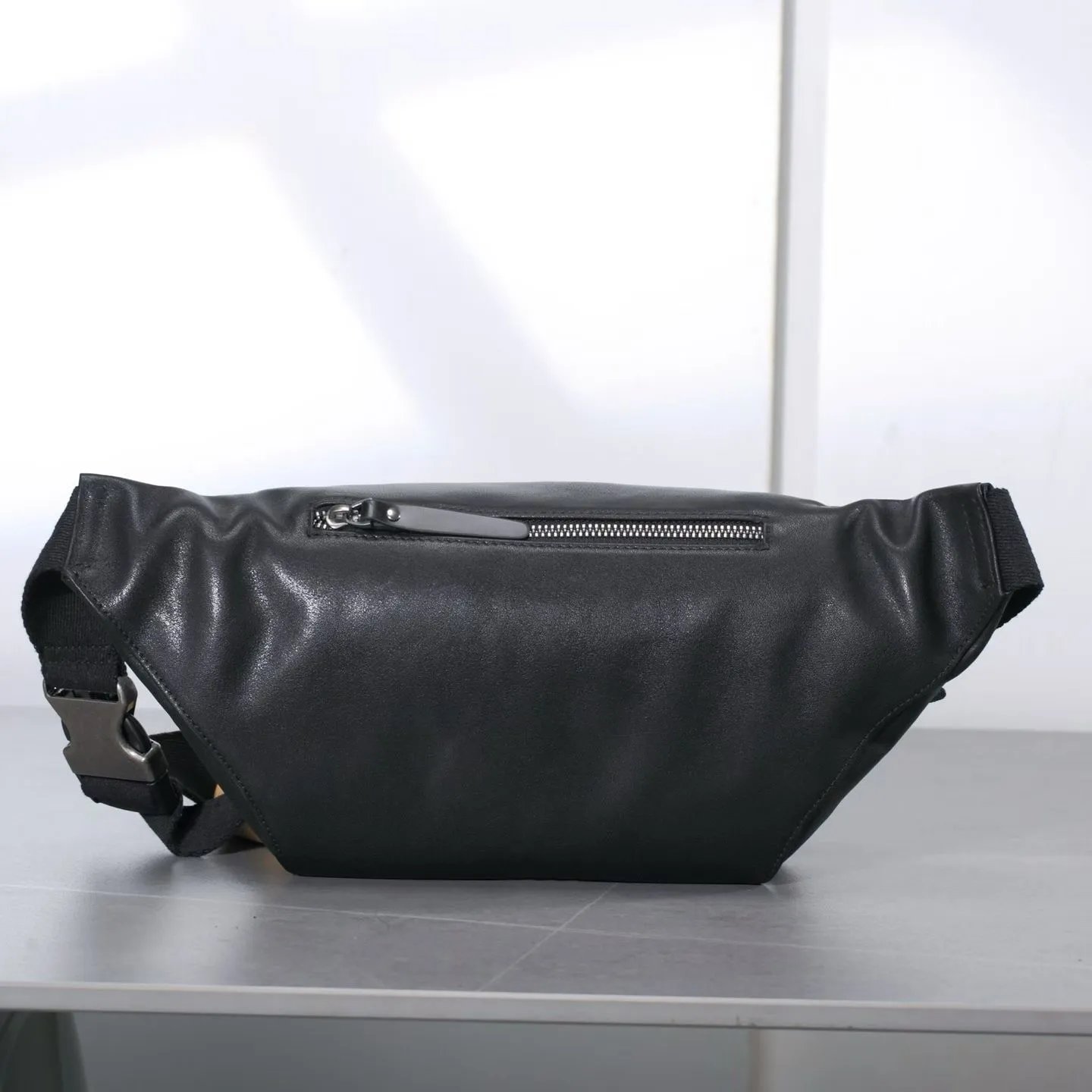Black Leather Fanny Pack Waist Bag