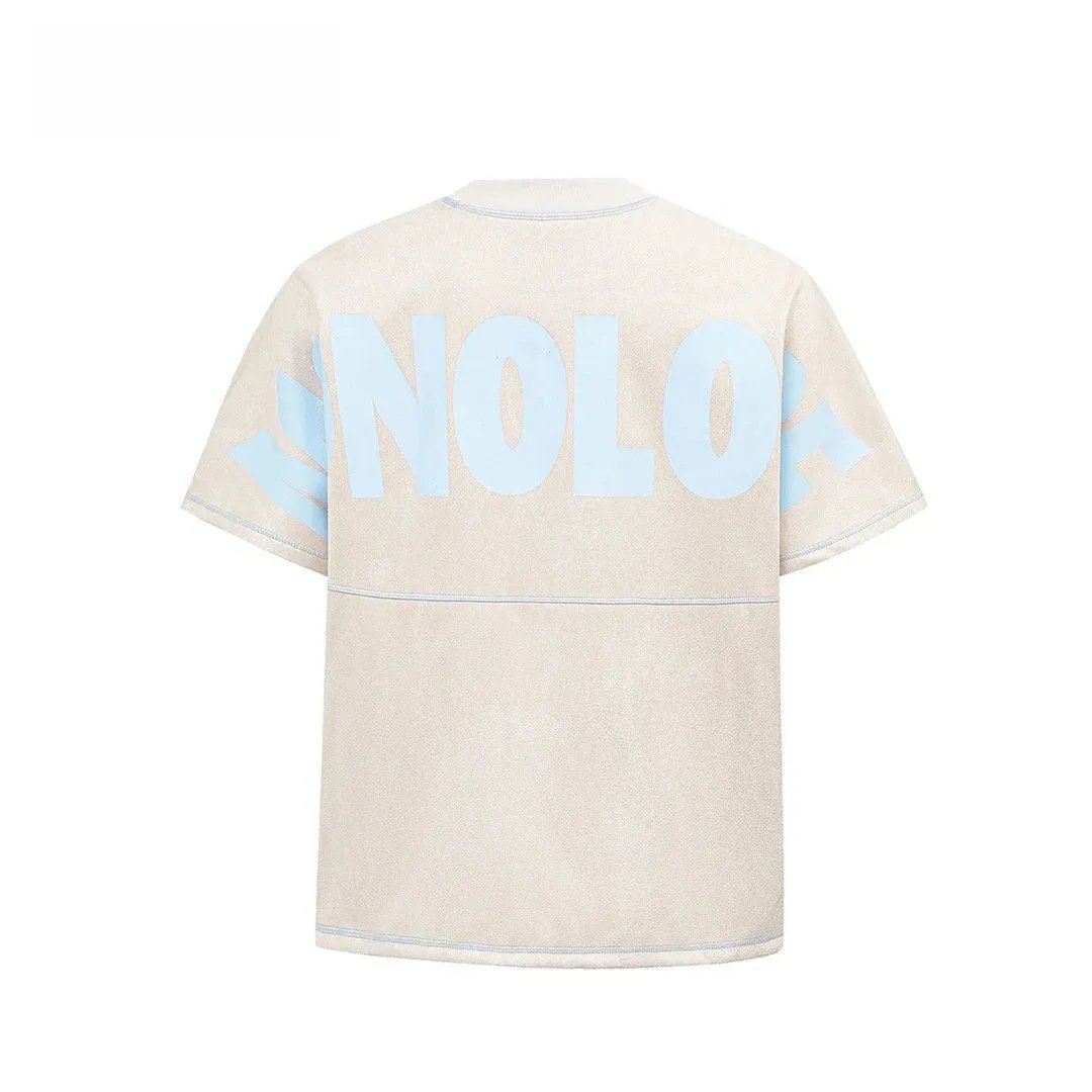 NOAH Logo Print Terry Cloth T-Shirt Beige - 7