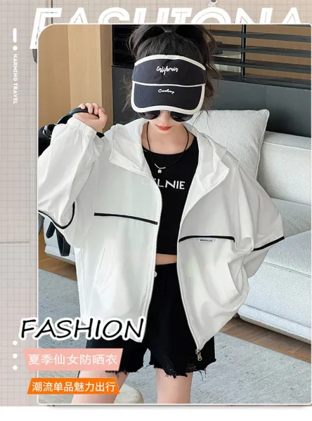 Design MINGDA LIG White Windbreaker Jacket Outerwear.windbreaker - 2