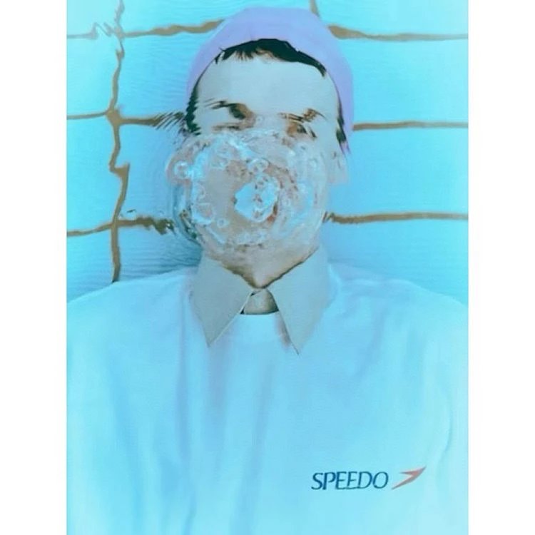 BEAMS x Speedo 25ss Navy White Teal Graphic T-Shirt