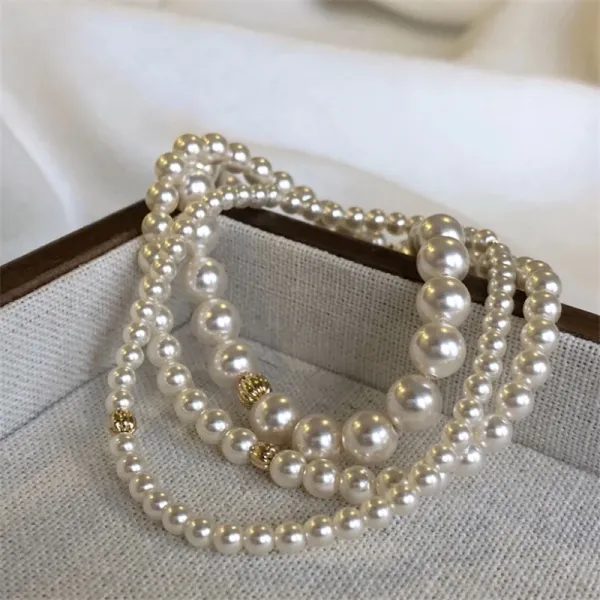 Design Pearl Bead Bracelet Set Silver 3mm / 4mm / 6mm Bracelets Jewelry - 4