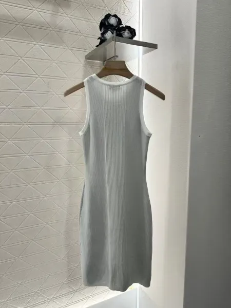 Design Ribbed Knit Sleeveless Dress Pink - 6