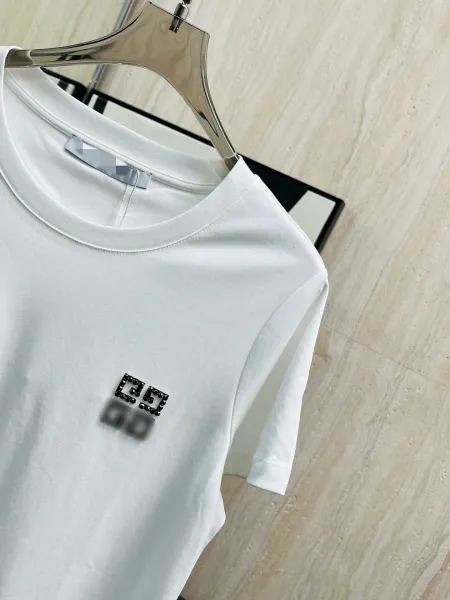Givenchy 4G Logo Embroidered White T-Shirt - 7