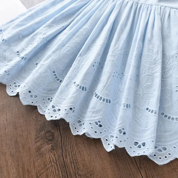 Design Eyelet Lace Dress in Sky Blue - 8