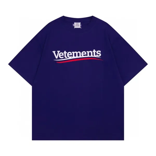 Vetements Logo Graphic T-Shirt Navy - 1