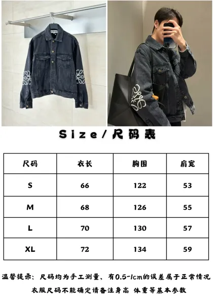 Loewe Denim Jacket Black with Anagram Logo Sleeve Print - 2