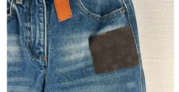 Design Wide-Leg Patchwork Denim Jeans Blue - 14