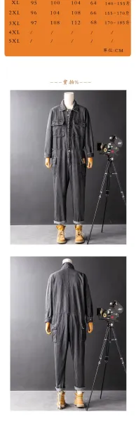 Design Denim Coverall Blue Workwear Jumpsuit Sets - 3