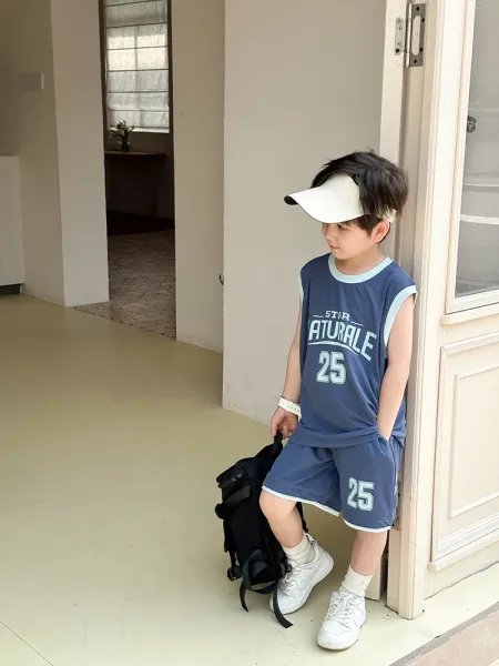 Design Star Nature 25 Basketball Jersey Set Navy Blue - 34