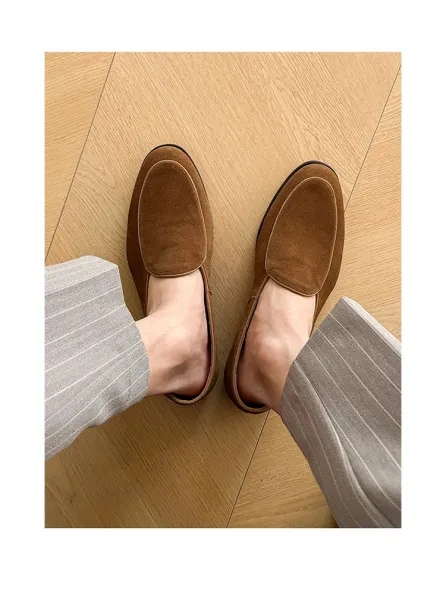 Design Suede Loafer Brown Casual Shoes - 14