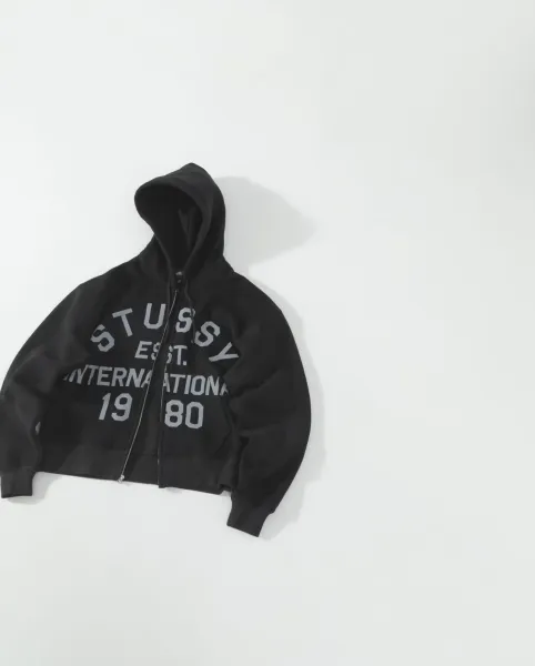 Stussy International Established 1980 Black Zip-Up Hoodie - 1