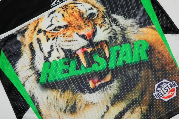 Hellstar Tiger Print Mesh Jersey Black / Green / White - 10