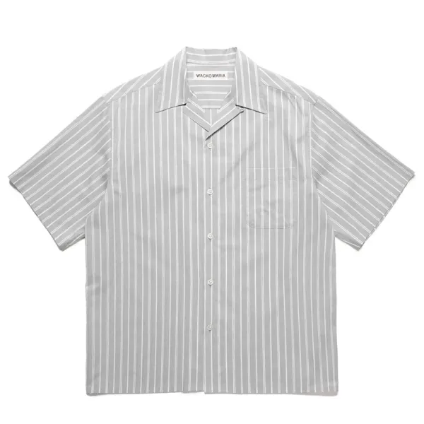 Design Wacko Maria Stripe Short-Sleeve Shirt Gray Shirt - 1