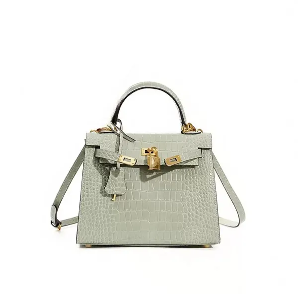 Hermès Kelly Mini Crocodile Gray Handbag - 1