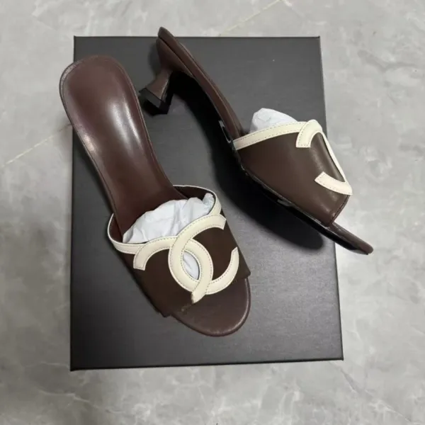 Chanel CC Logo Mule in Sky Blue Leather Heels - 9