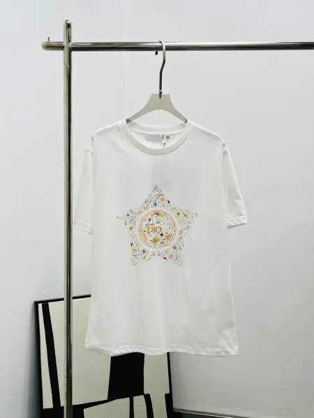 Dior Star Print Graphic T-Shirt White - 6