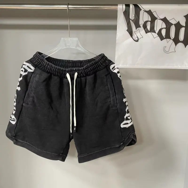 Gangspeed Embroidered Logo Beige Pink Gray Black Orange Blue Heathered Sweat Shorts