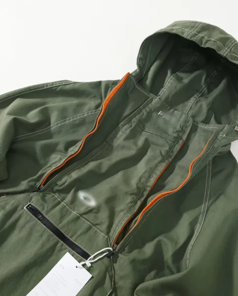 Design Anorak Hooded Windbreaker Army Green Outerwear - 5