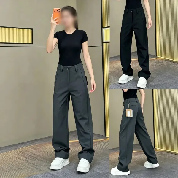 Design Wide-Leg Tailored Trousers Black Pants - 3