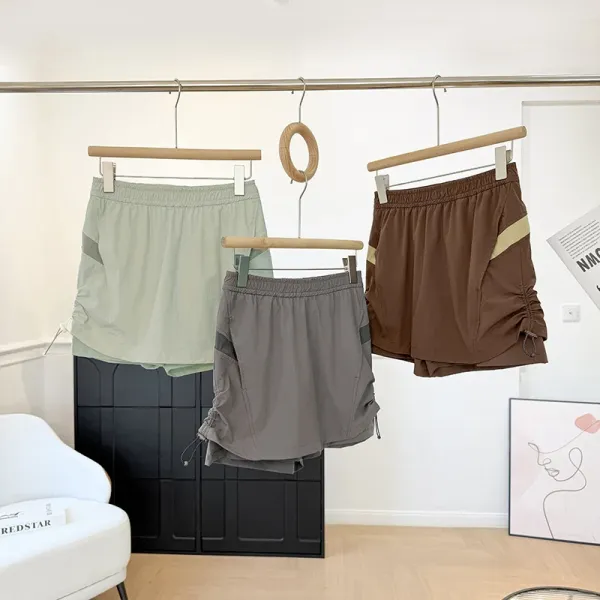 Design Lightweight Mesh-Panel Drawstring Shorts Sage Green - 5