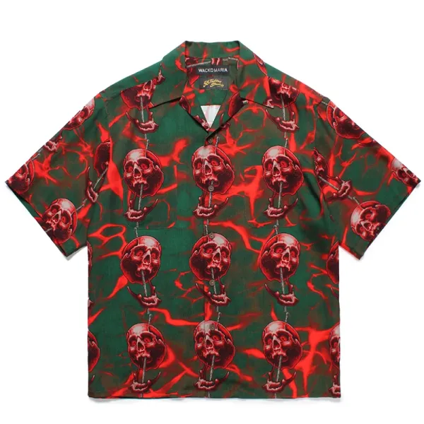 Design Wacko Maria Lucha Libre Fight Club Hawaiian Shirt Blue Shirt - 30
