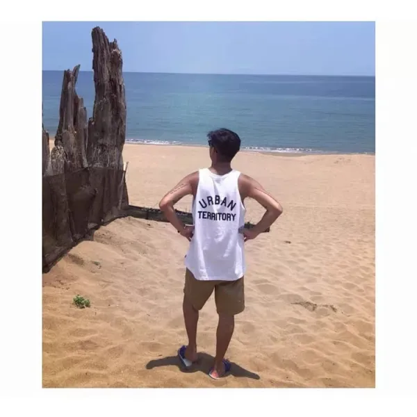 A Bathing Ape WTAPS Arch Logo Tank Top in White, Gray, Navy, and Army Green Vest Top - 9