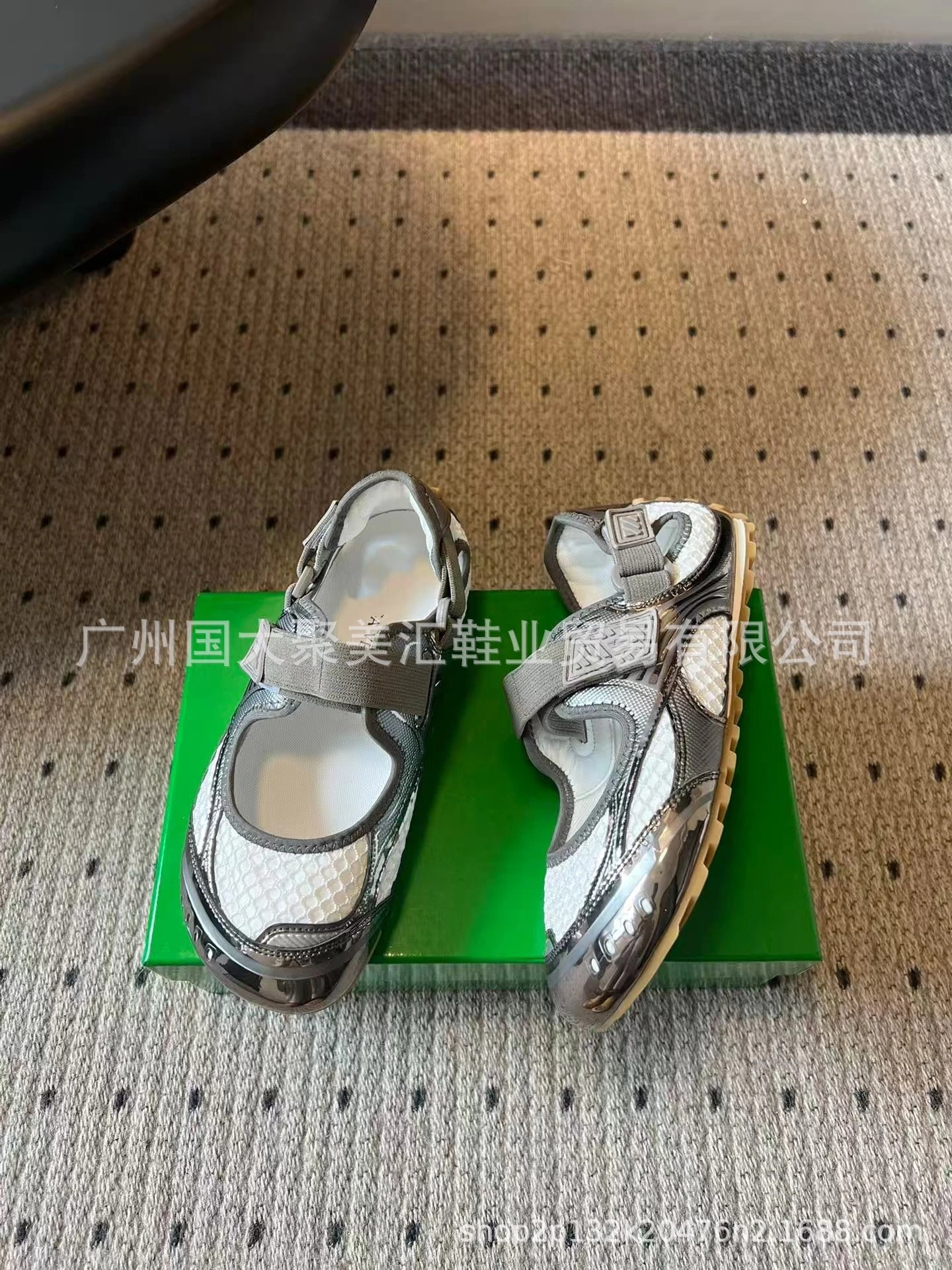 Prada Cleated Mary Jane Silver Metallic Sneakers Chunky Sneakers - 17