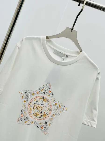Dior Star Print Graphic T-Shirt White - 8