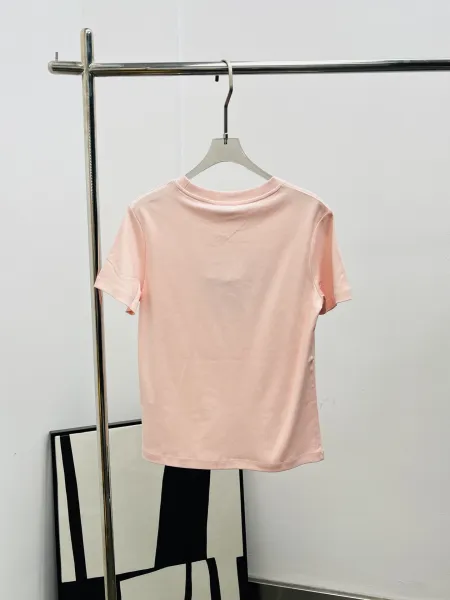 Chanel Floral Heart Embroidered White T-Shirt - 8