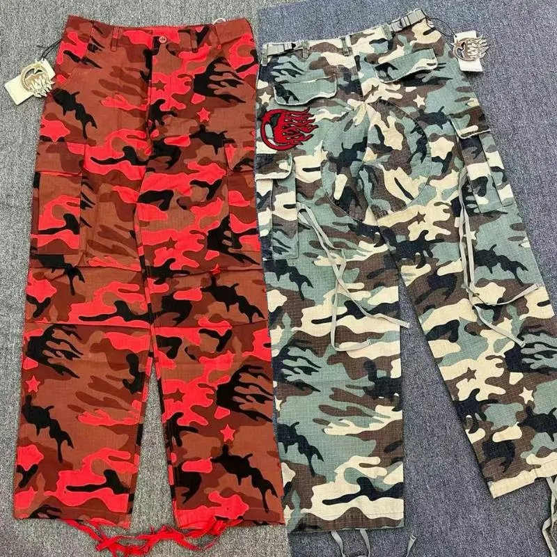 Camouflage Cargo Pants Shorts Red Green Brown Tactical Streetwear