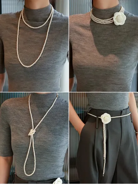 Design Pearl Strand Necklace White Jewelry - 4