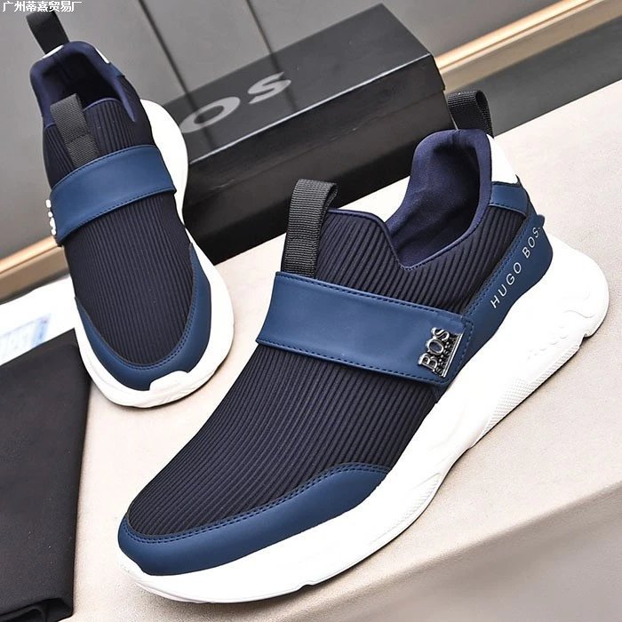 Hugo Boss Slip-On Sneakers Gray and White - 14