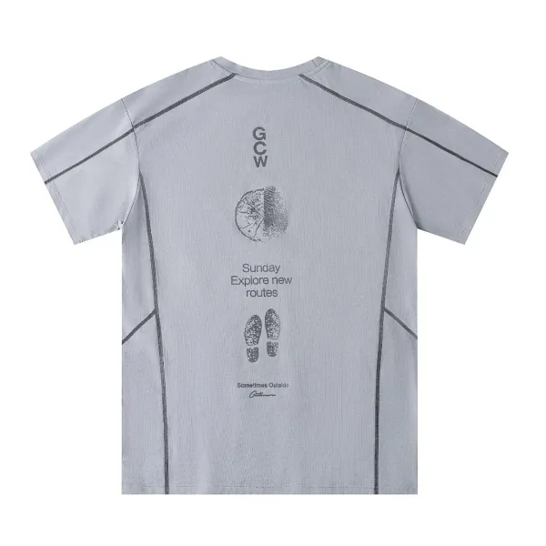 GCDS Sometimes Outside Technical T-Shirt Gray - 6