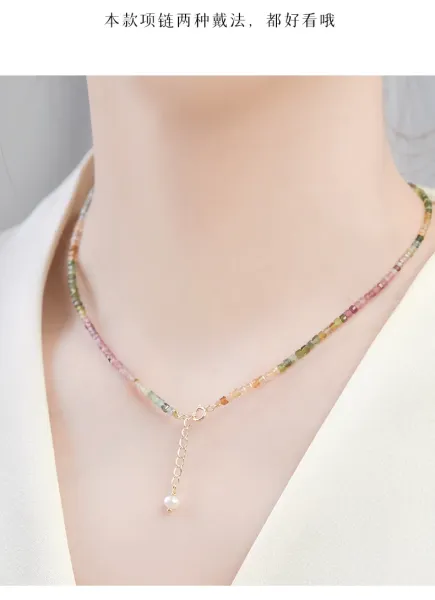 Design Multicolor Faceted Bead Bracelet with Gold Clasp Jewelry - 6