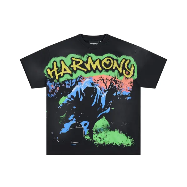 Design Harmony Graphic Print Black T-Shirt T-Shirts - 1