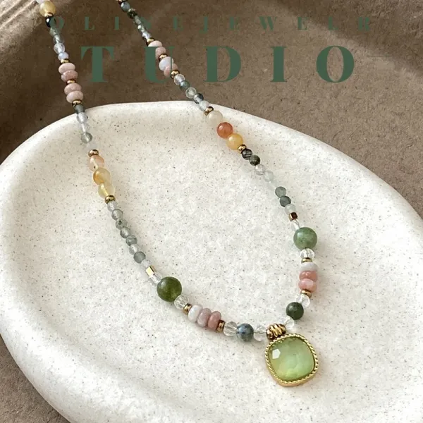 Design LINE Multicolor Gemstone Bead Bracelet Jewelry - 10