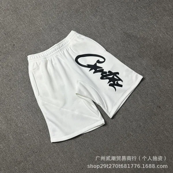 Design Graphic Print Black Sweat Shorts - 39
