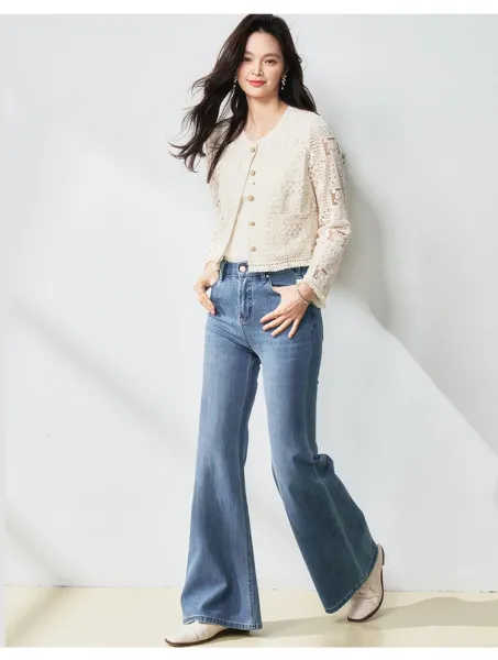 Design Lace Cropped Cardigan Beige Outerwear - 20