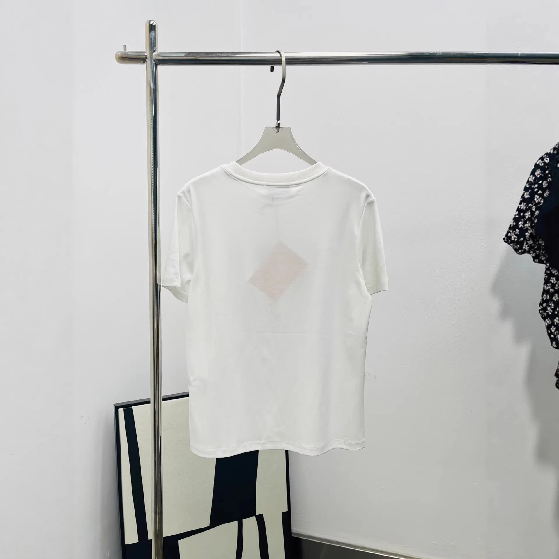 Miu Miu White Embellished Logo Short Sleeve T-Shirt