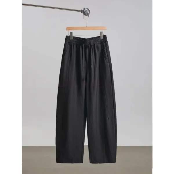 Design Wide-Leg Linen Blend Pants Beige - 5