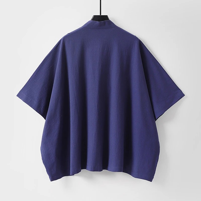 Design Kimono-Style Wrap Top and Drawstring Pants Set Navy - 15