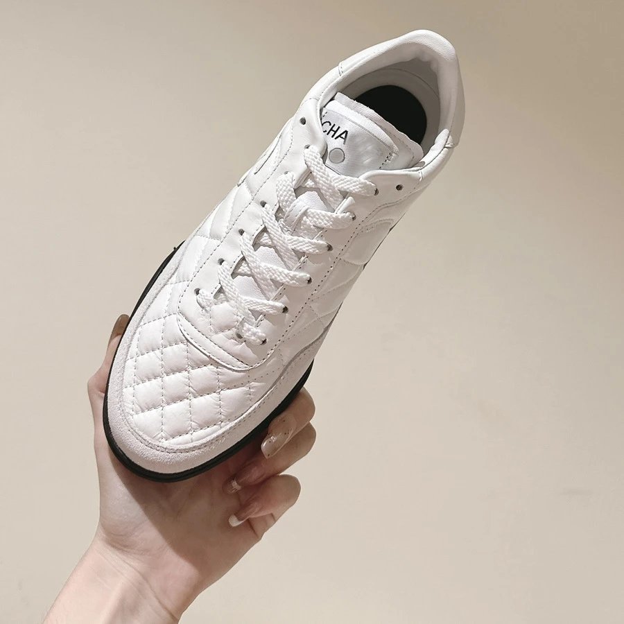 Chanel Quilted Sneakers White
