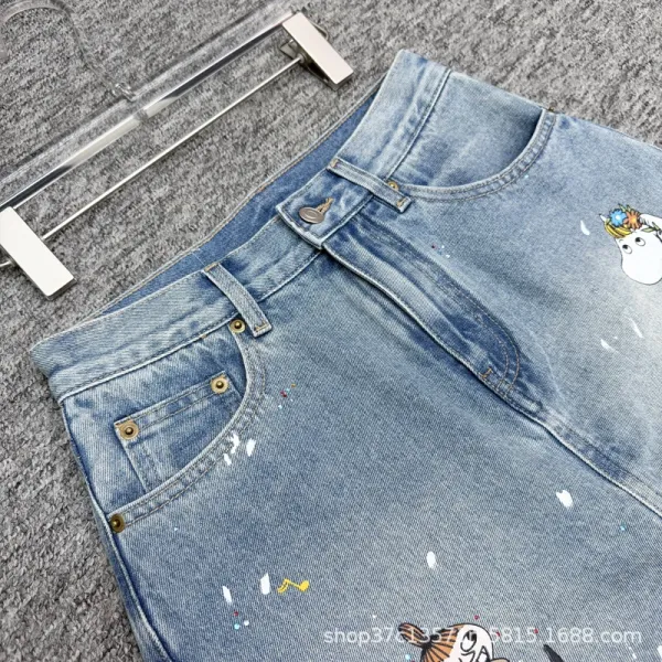 Moomin x Design Denim Shorts Light Wash Blue - 4