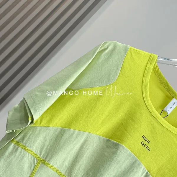 Design Mango Home Color-Block Mint Green T-Shirt T-Shirts - 14