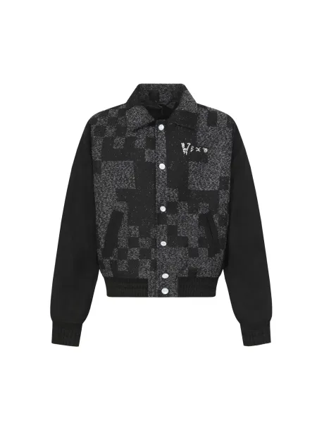 Vetements Pixelated Knit Bomber Jacket Black Outerwear Jacket - 3