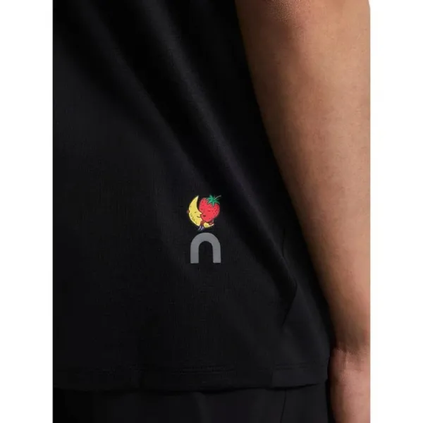Design Short-Sleeve Ribbed T-Shirt with Colorful Logo Print Black - 14